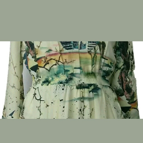 Sold Balenciagia Silk Egyptian Print Dress - Picture 5 of 8